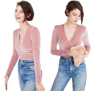 Madewell Velvet Long Sleeve Body Suit